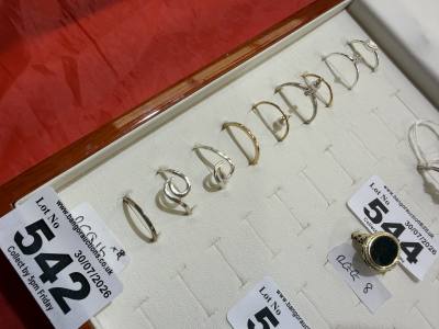 9 X SILVER RINGS
