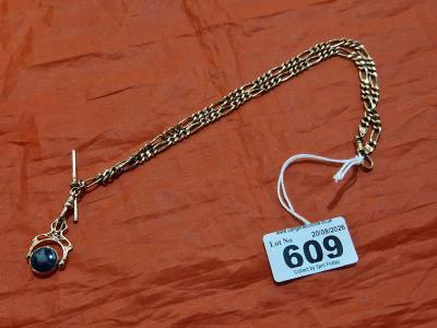 9CT CHAIN, T-BAR + SPINNER FOB (14.2 GRAMS)