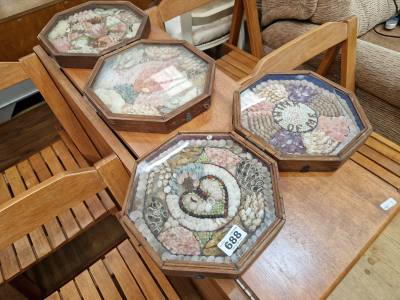 4 X SHELL ORNAMENTS