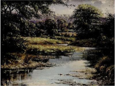 FRANK FITZSIMMONS (FRANFIT) OIL ON CANVAS "RIVER LAGAN" (45X60)