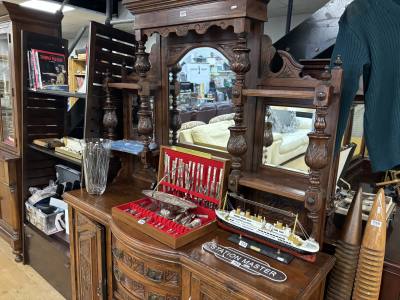 EDWARDIAN MIRROR BACK SIDEBOARD