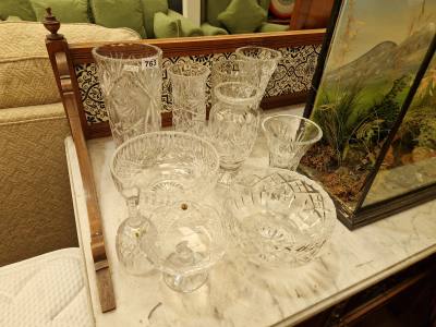 TABLE LOT OF CRYSTAL