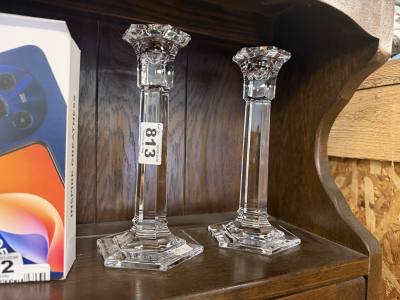 PAIR OF TYRONE CRYSTAL CANDLESTICKS