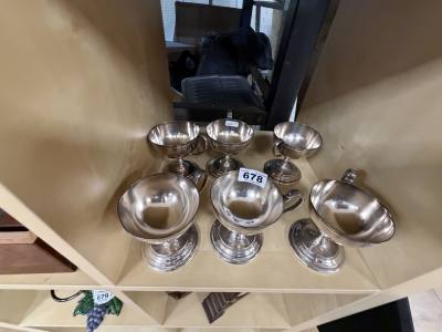 6 X GLADWINS SILVER PLATE CUPS