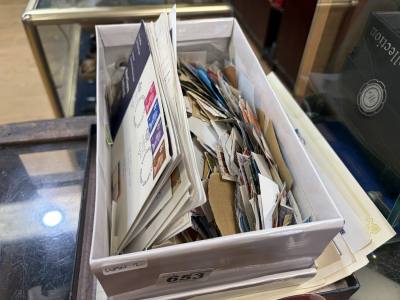 BOX OF STAMPS + COVERS