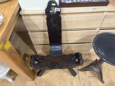 CARVED TRIPOD CHAIR