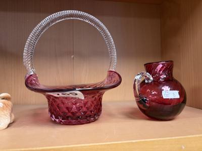 2 X PIECES OF RUBY GLASS
