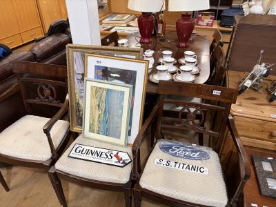 MAHOGANY TABLE + 6 X CHAIRS
