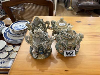 4 X COLLECTORS TEAPOTS