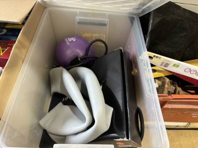 BOX OF EXERCISE EQUIPMENT