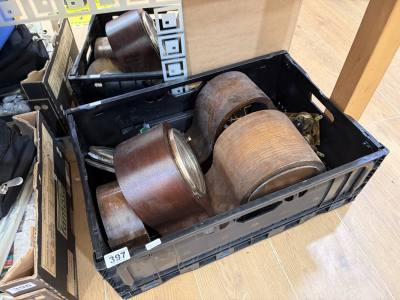 BOX OF CLOCK CASES/PARTS