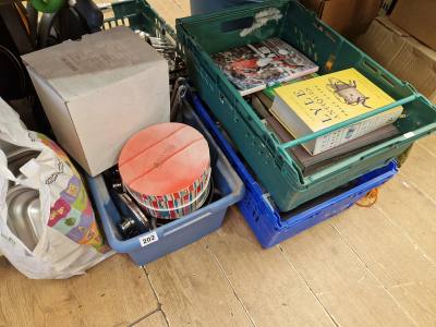 BOX LOT, BAG + 2 BOXES OF BOOKS