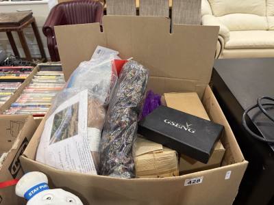 BOX OF SEWING ACCESSORIES