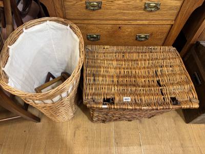 WICKER BASKET + LAUNDRY BASKET