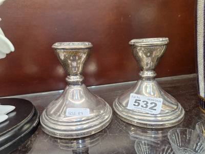 PAIR OF SILVER CANDLESTICKS