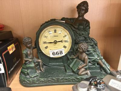 JULIANA QUARTZ BRONZE EFFECT MANTLE CLOCK