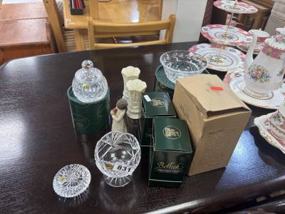 2 X PIECES OF BELLEEK + TYRONE CRYSTAL
