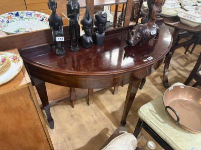 MAHOGANY HALF MOON HALL TABLE