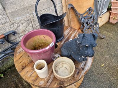 STONE DOG + SCUTTLE + PLANTERS