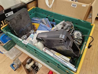 BOX OF COMPUTER CONSOLES + GAMES