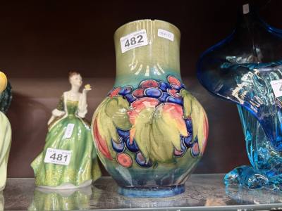 SIGNED MOORCROFT VASE (CHIP)