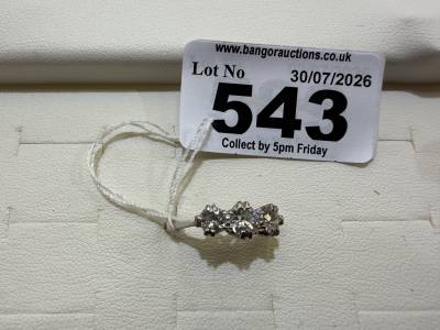 3 STONE PLATINUM + DIAMOND TRILOGY RING