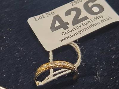 9CT DIAMOND BAND (SIZE J 1/2)