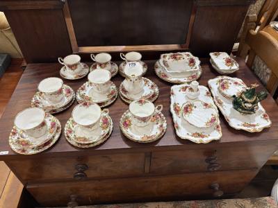 LOT OF COUNTRY ROSE CHINA