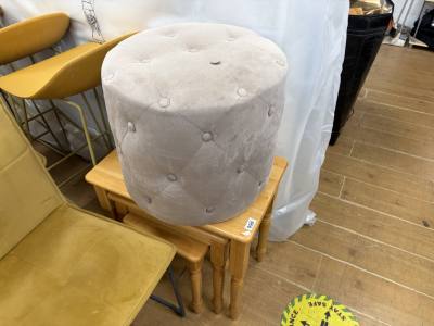 BEECH TABLE NEST + BUTTON STOOL