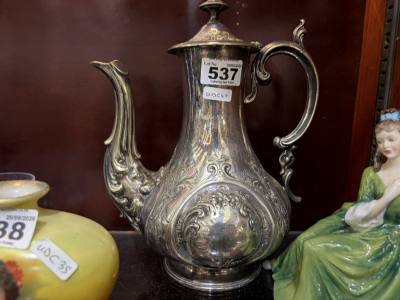 19TH CENTURY SILVER PLATE POT