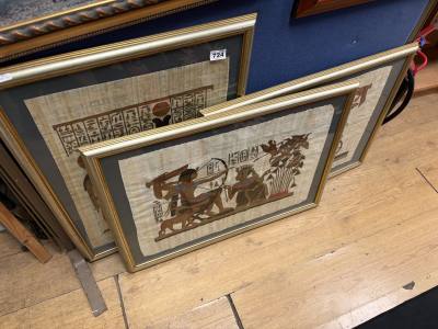 3 X EGYPTIAN TAPESTRIES