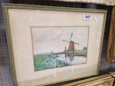 SIGNED HAMILTON WINDMILL WATERCOLOUR