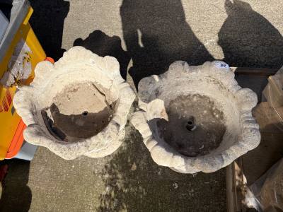 PAIR OF STONE PLANTERS