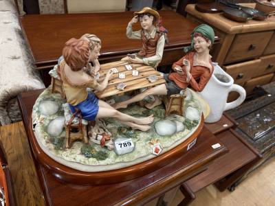 CAPODIMONTE FIGURE GROUP "CARD CHEATS"