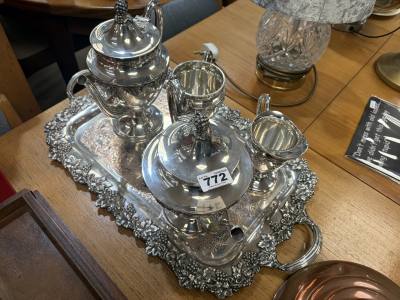 SILVER PLATE TEA SET