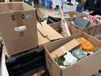 5 X BOXES OF DECORATIONS ETC