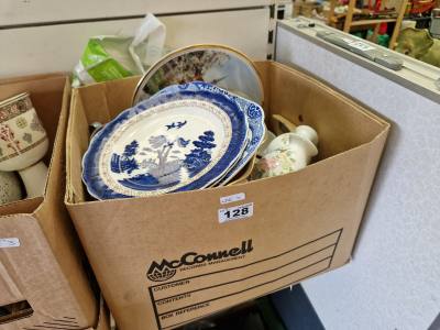 BOX OF DENBY CUP + PLATES + OTHER CHINA
