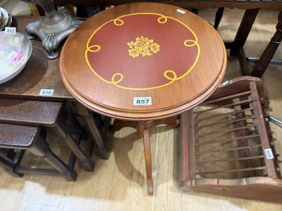 INLAID PEDESTAL WINE TABLE