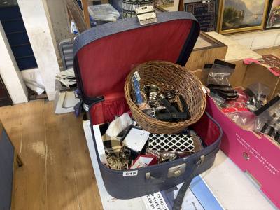 BOX OF WATCHES + DRESS JEWELLERY