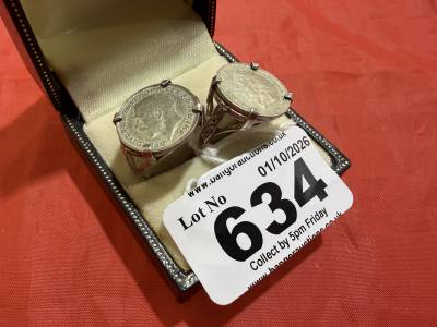 2 X SILVER COIN RINGS