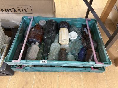 3 X BOXES OF GLASS BOTTLES