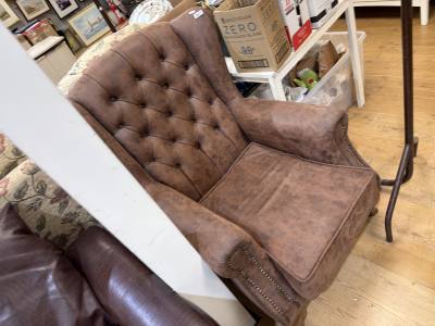 SUEDE WINGBACK CHAIR