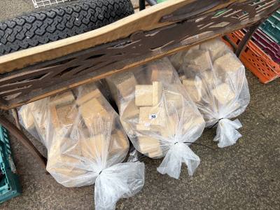3 X BAGS WOODEN LOGS