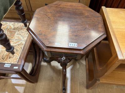 VICTORIAN WALNUT SEWING TABLE