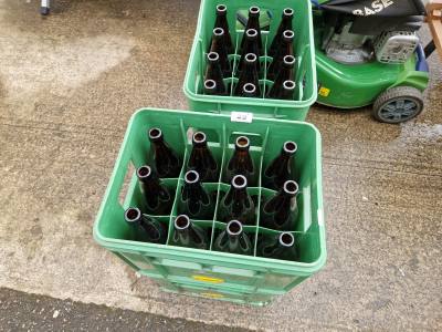 4 X CRATES OF GLASS BOTTLES