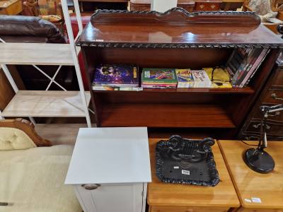 MAHOGANY BOOKSHELF + CABINET