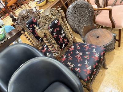 PAIR OF VICTORIAN BARLEY TWIST HALL CHAIRS