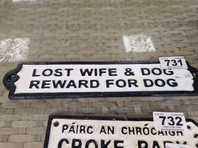 CAST DOG SIGN