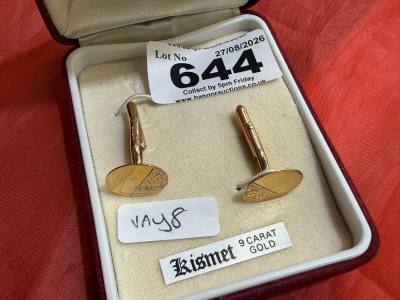 9CT GOLD CUFF LINKS
