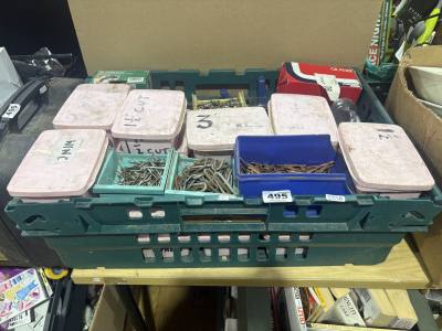 BOX OF SCREWS + NAILS